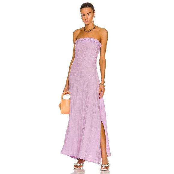 SHANI SHEMER Noa Rope Long Dress Maxi Linen Purple - Picture 1 of 6